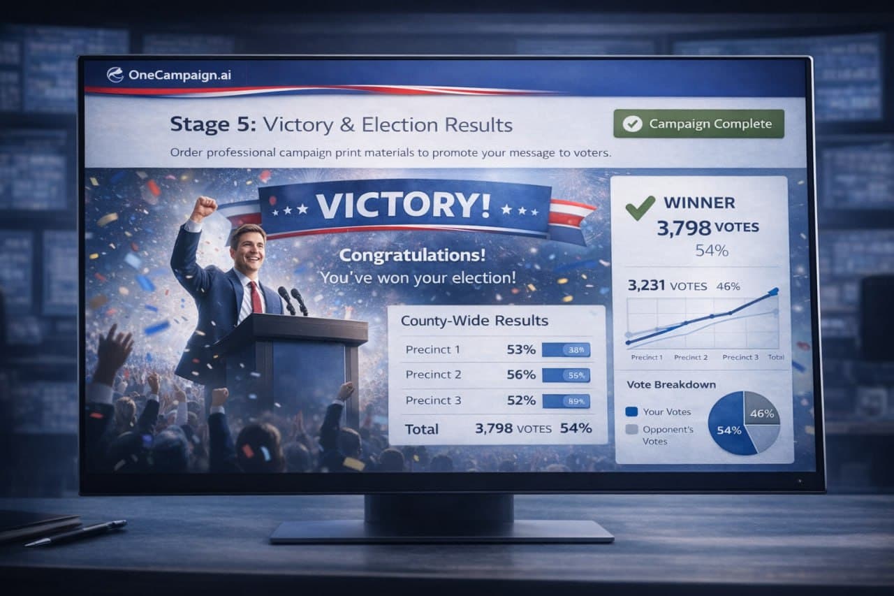 Election night dashboard displaying real-time vote tracking and precinct-level results